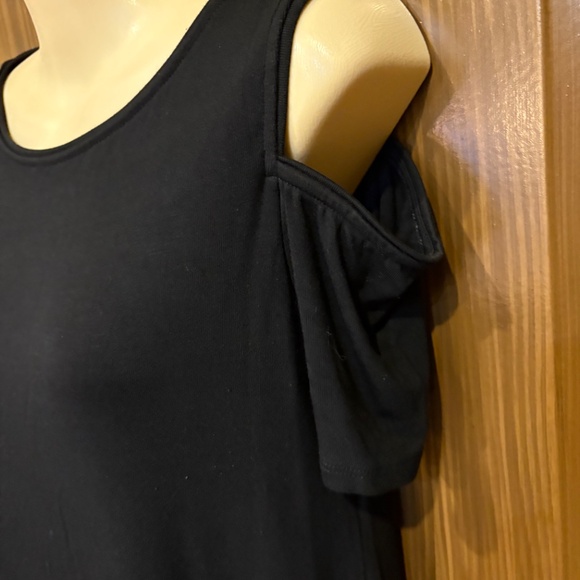 WHBM Black Sheath Dress Cold Shoulder Sleeves Women's XS - Picture 5 of 9